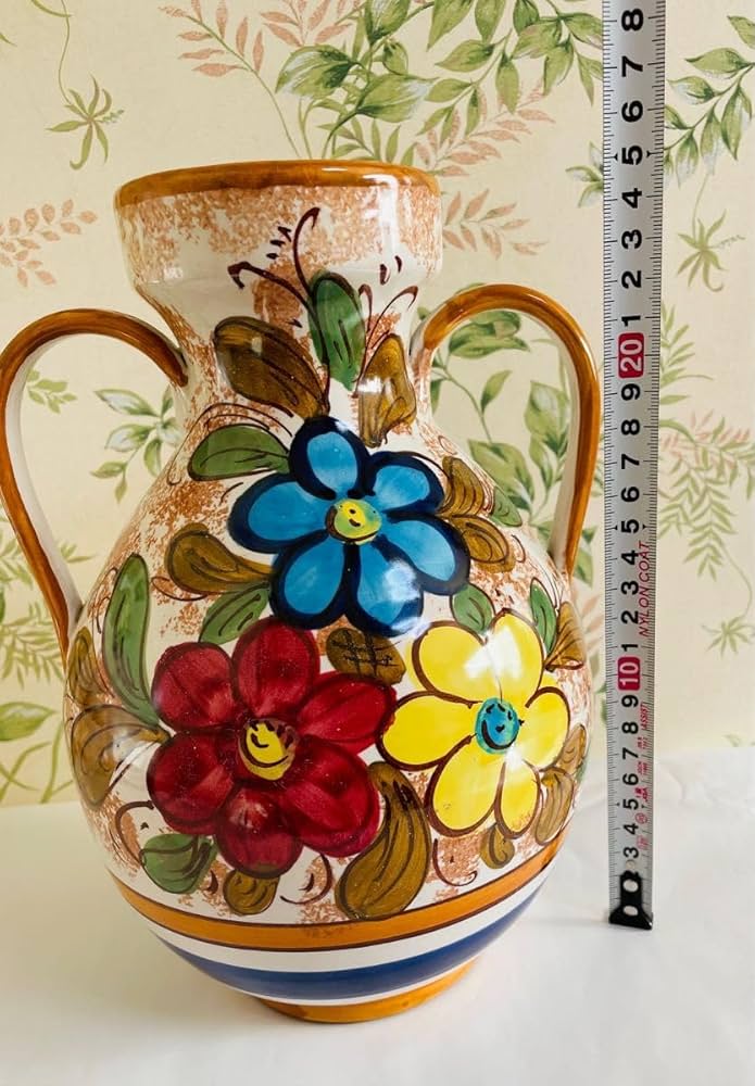 イタリア陶器　花瓶 楽天市場】フラワーベース 陶器 希少品 イタリア Marioni社